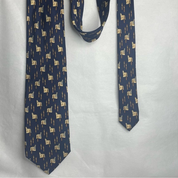 Burberrys of London Silk Neck Tie Fountain Pen Card Suit Pattern Made in Italy - Picture 2 of 14